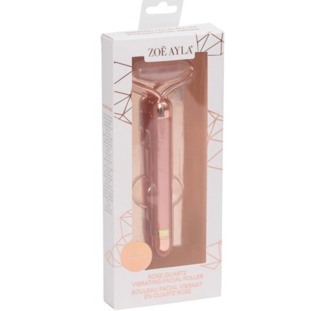 NIB Zoë Ayla Rose Quartz Vibrating Facial Roller - Picture 8 of 15